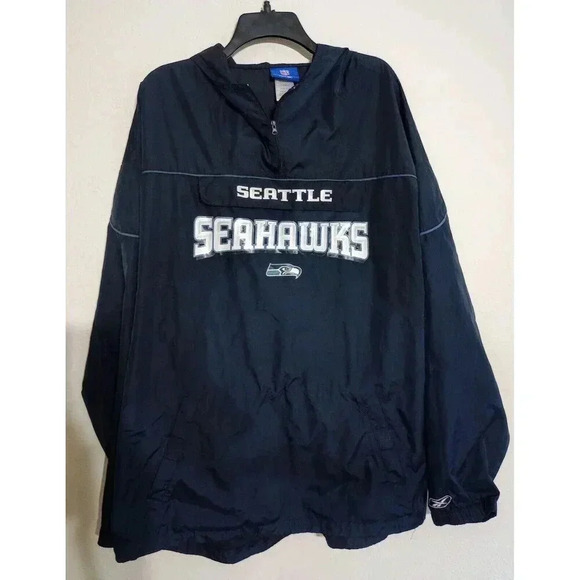 Reebok Other - Seattle Seahawks Windbreaker Reebok Pullover Jacket 1/4 Zip Mens Size XL